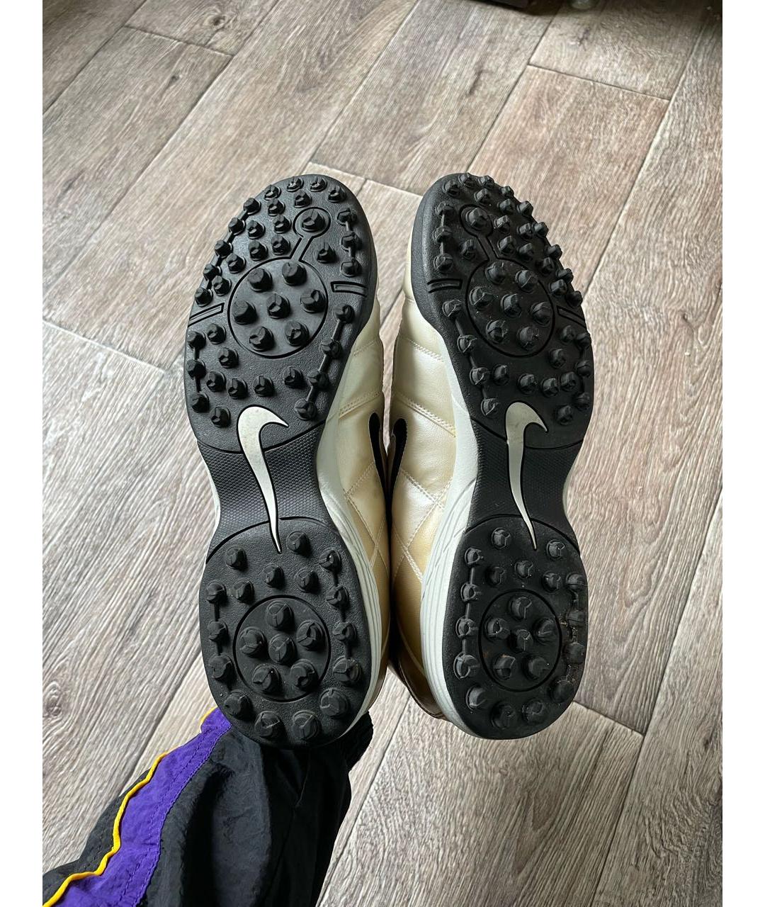 NIKE Золотые кожаные низкие кроссовки / кеды, фото 6