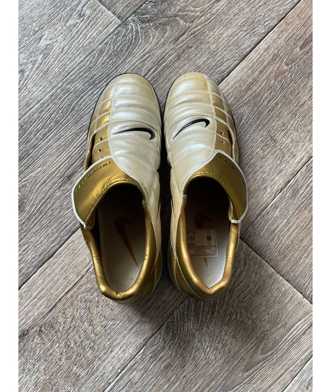 NIKE Золотые кожаные низкие кроссовки / кеды, фото 4