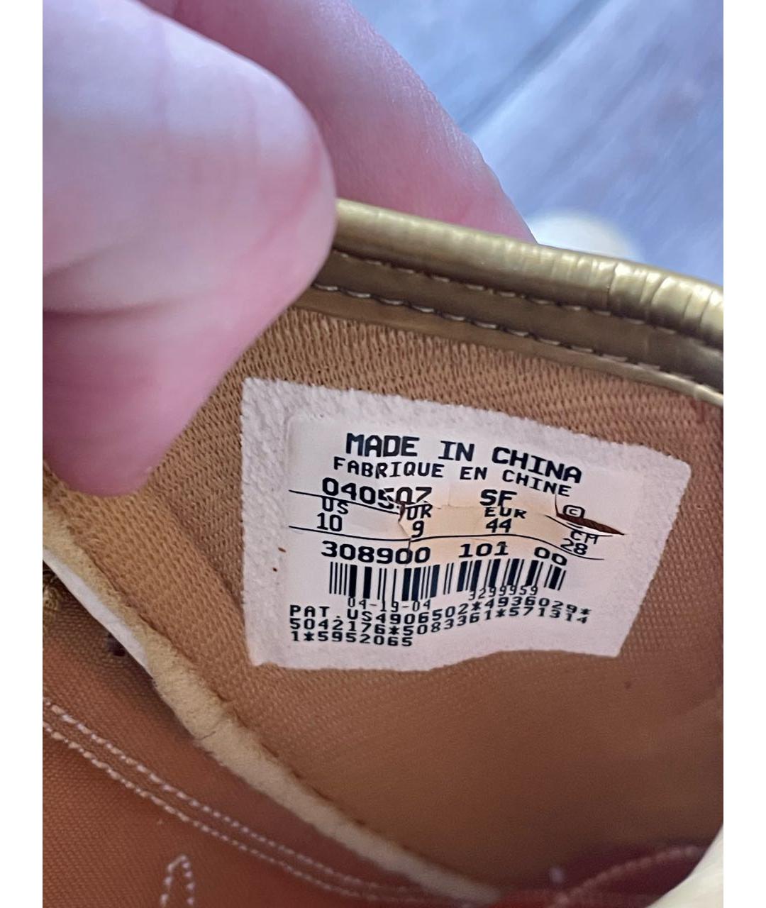 NIKE Золотые кожаные низкие кроссовки / кеды, фото 7