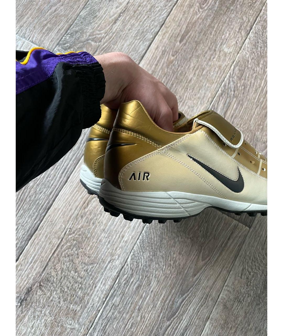 NIKE Золотые кожаные низкие кроссовки / кеды, фото 8