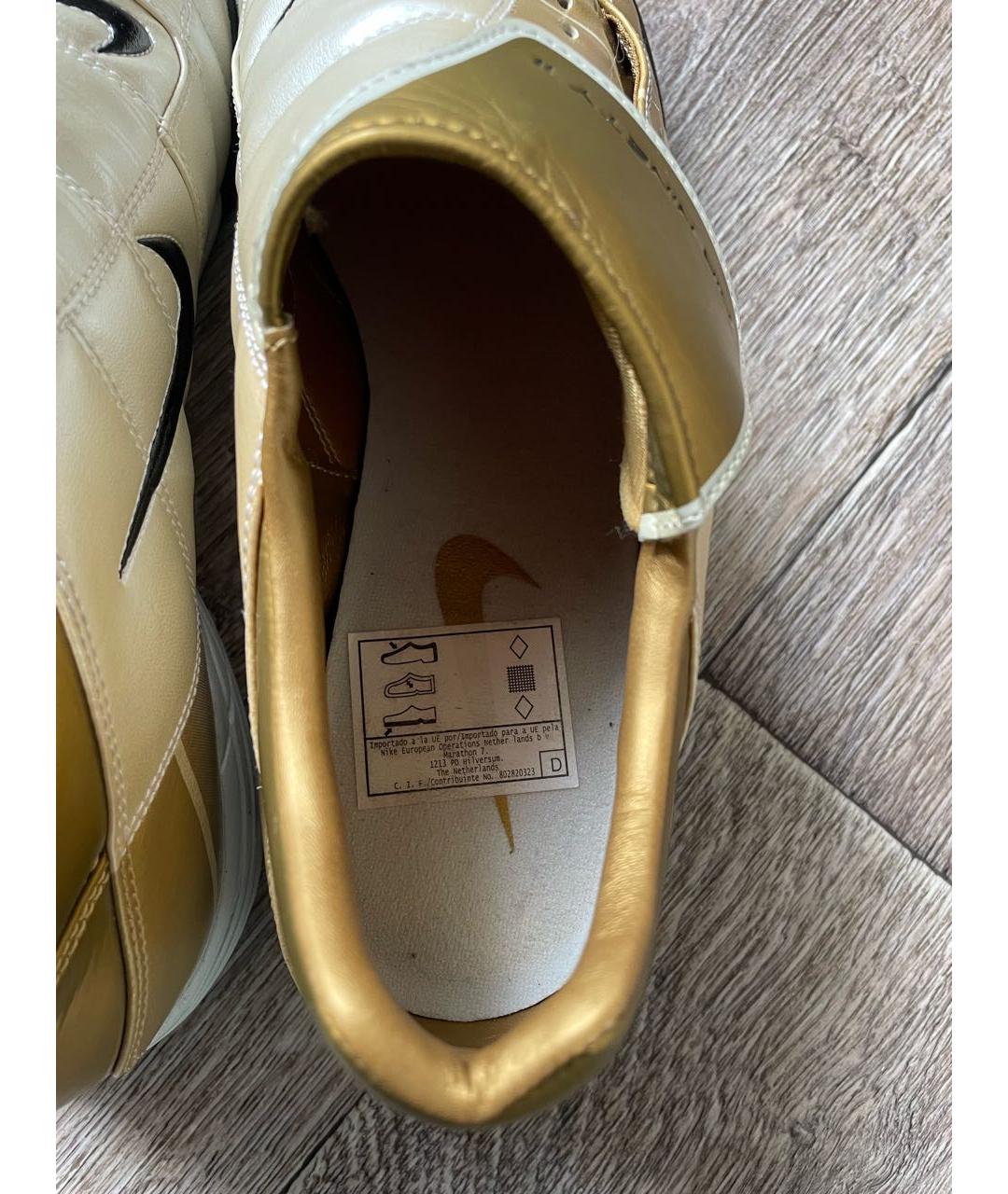 NIKE Золотые кожаные низкие кроссовки / кеды, фото 5