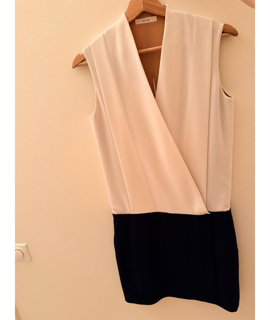 CELINE Мульти шелковое коктейльное платье, фото 5