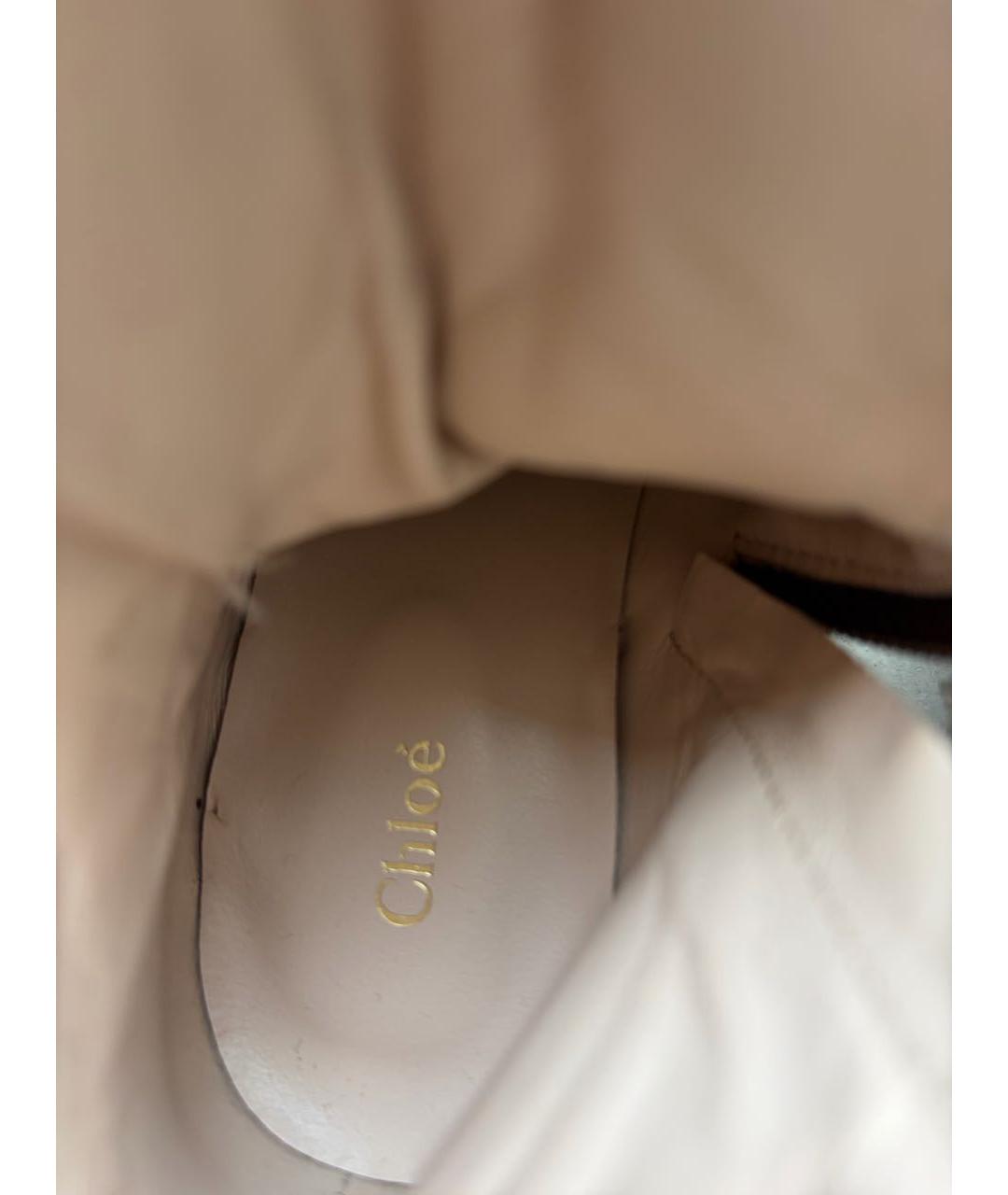 CHLOE Бежевые кожаные ботинки, фото 7