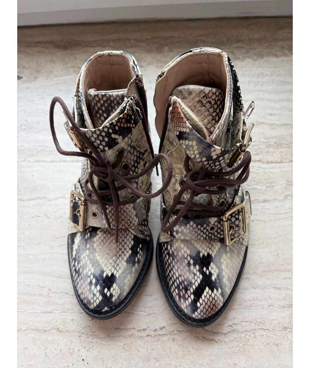 CHLOE Бежевые кожаные ботинки, фото 2