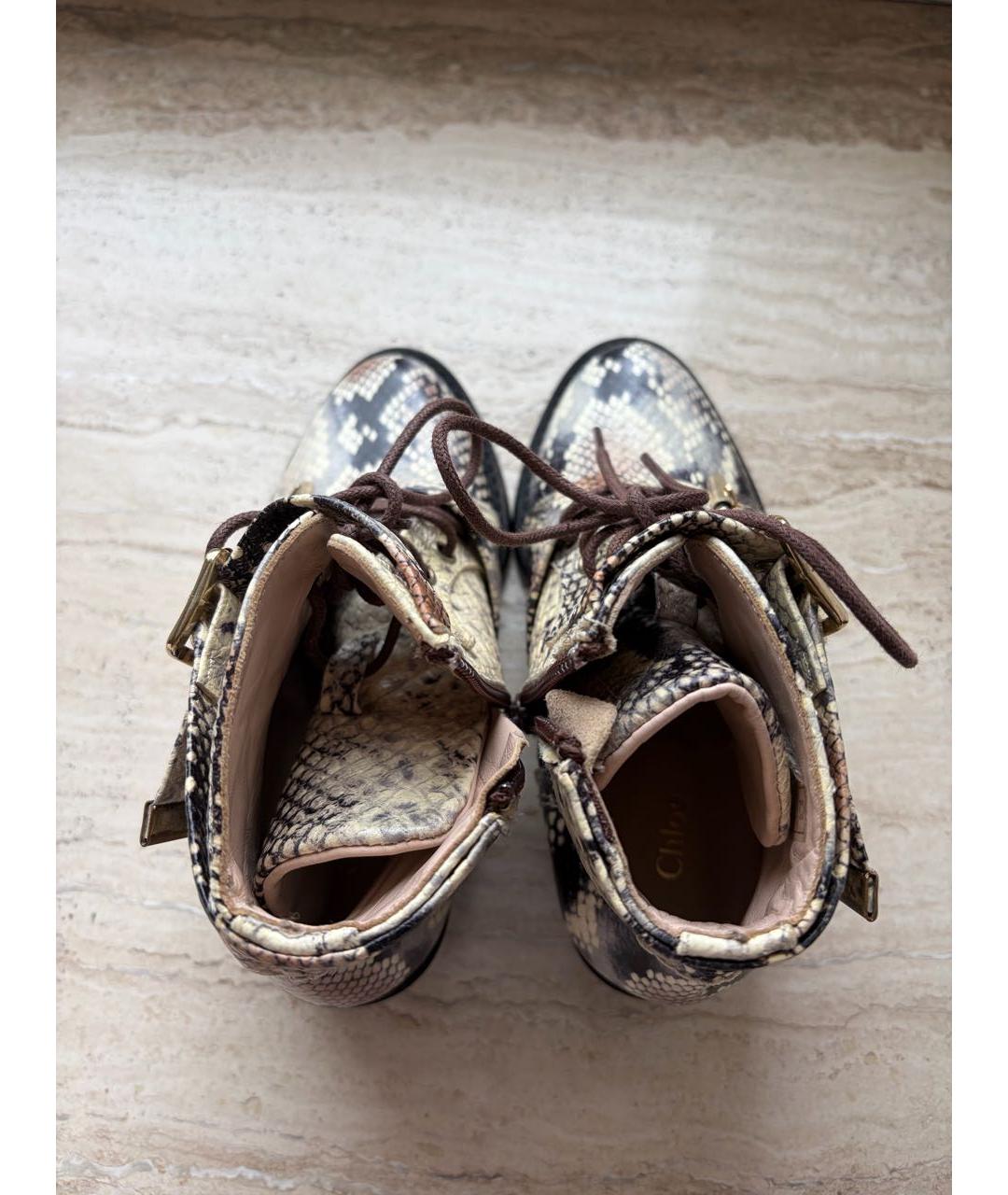 CHLOE Бежевые кожаные ботинки, фото 3