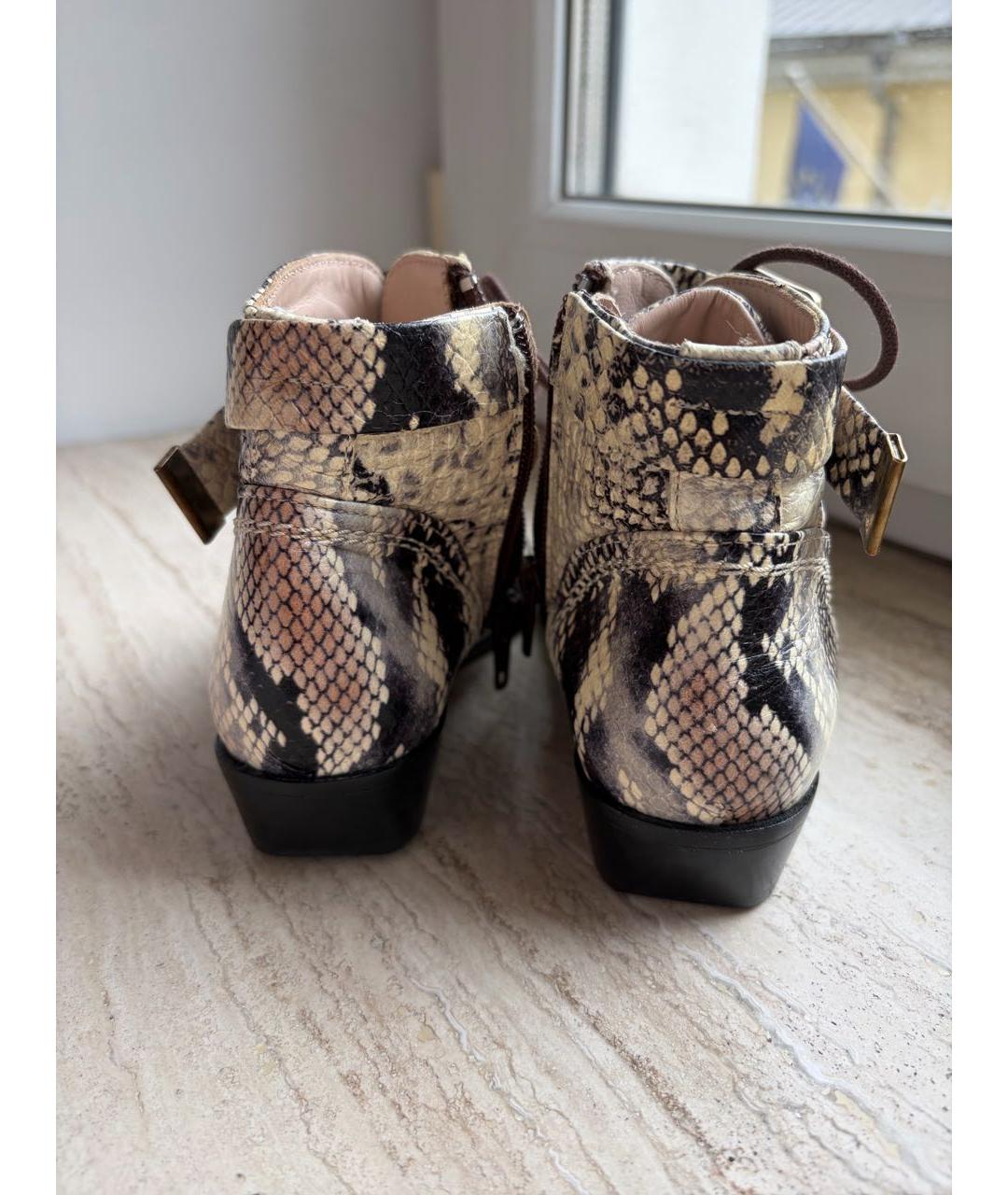 CHLOE Бежевые кожаные ботинки, фото 4