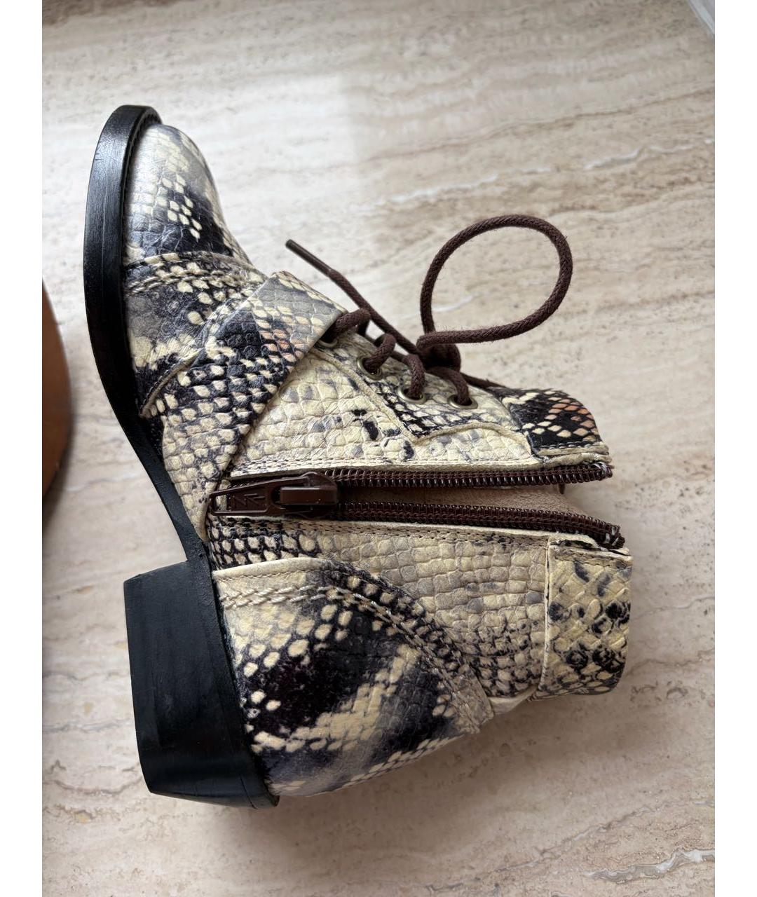 CHLOE Бежевые кожаные ботинки, фото 5