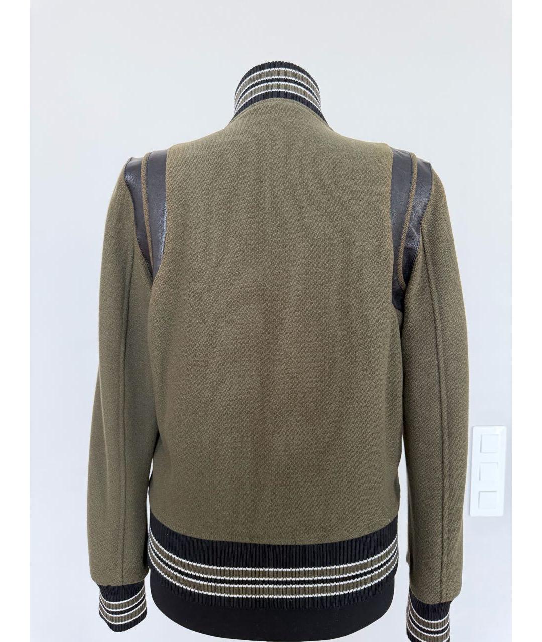 SAINT LAURENT Хаки шерстяная куртка, фото 2