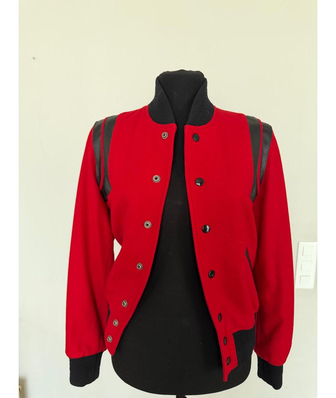 SAINT LAURENT Красная шерстяная куртка, фото 6