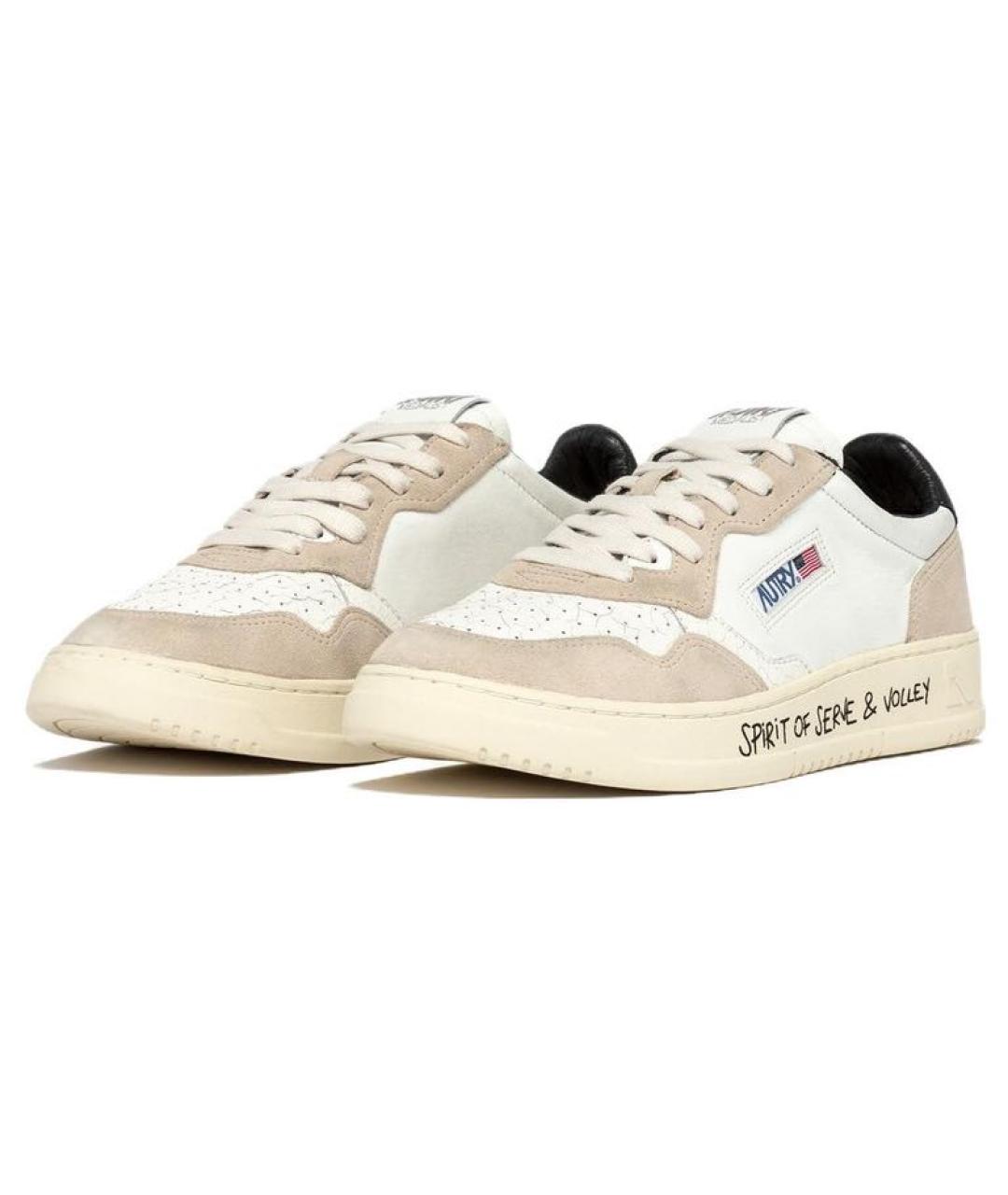 AUTRY Белые кожаные низкие кроссовки / кеды, фото 2