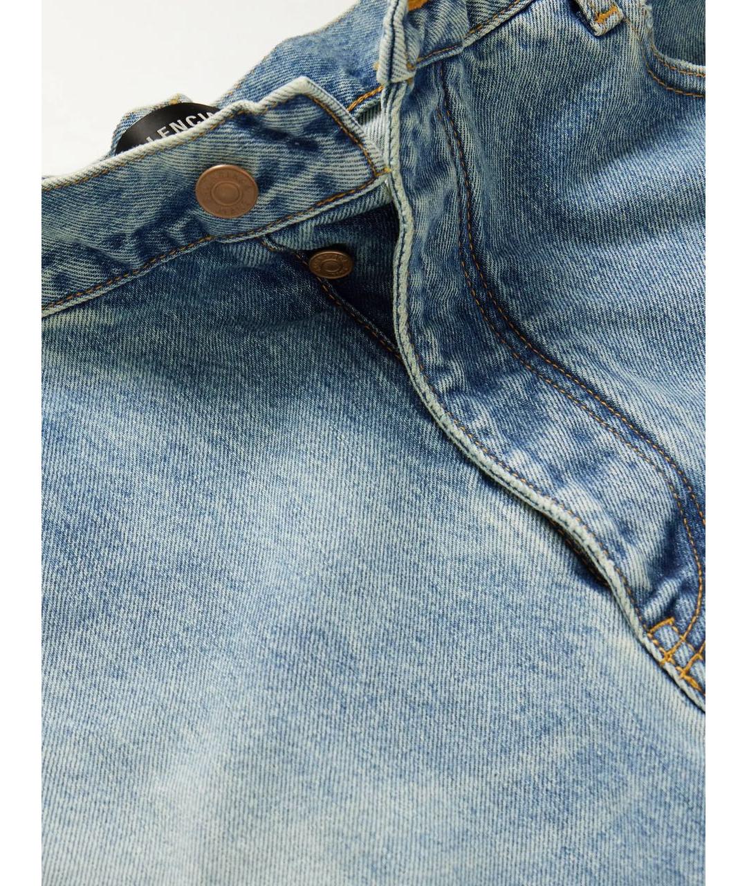 BALENCIAGA Голубые хлопковые прямые джинсы, фото 6