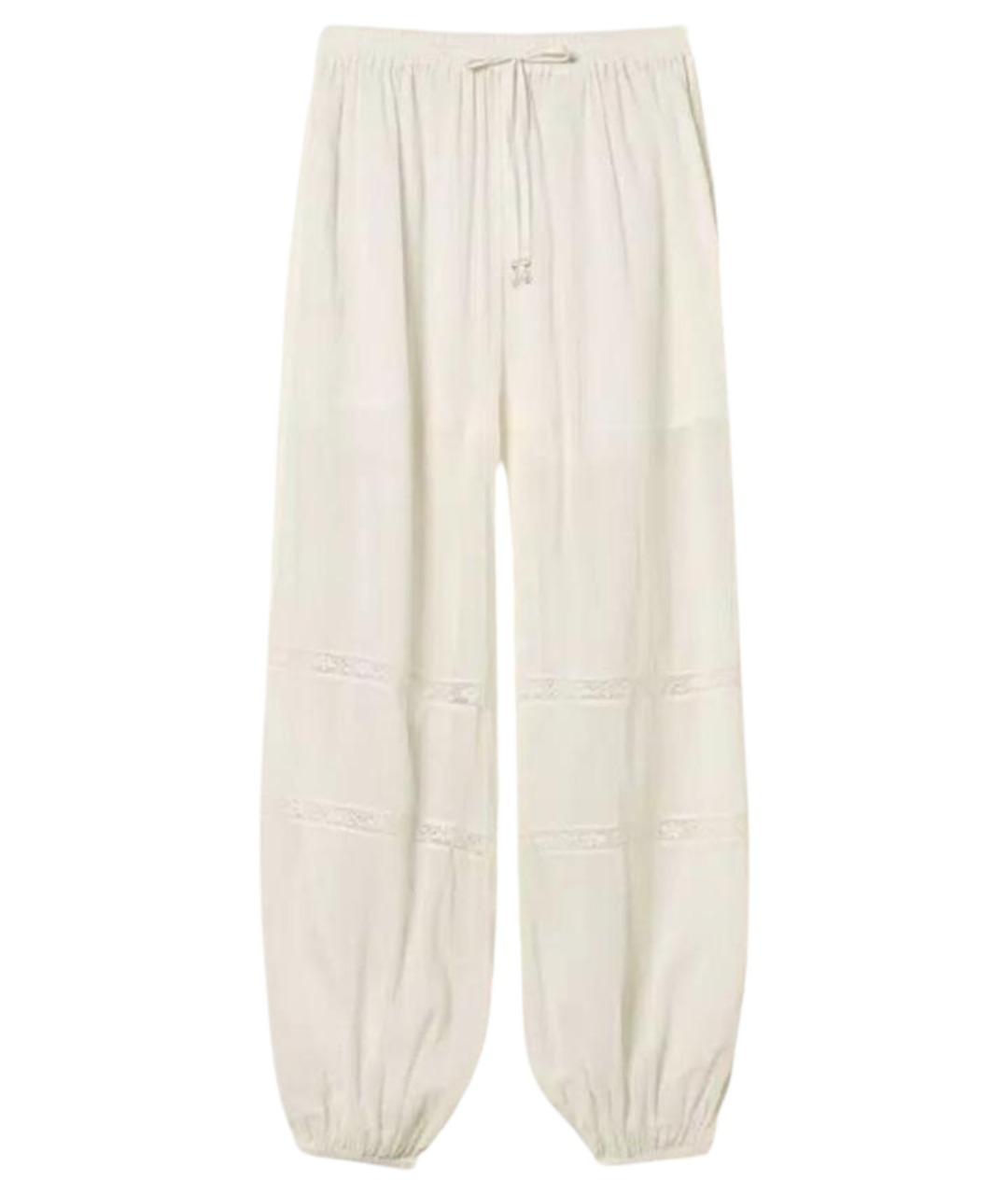 TWIN-SET Бежевые хлопковые прямые брюки, фото 1