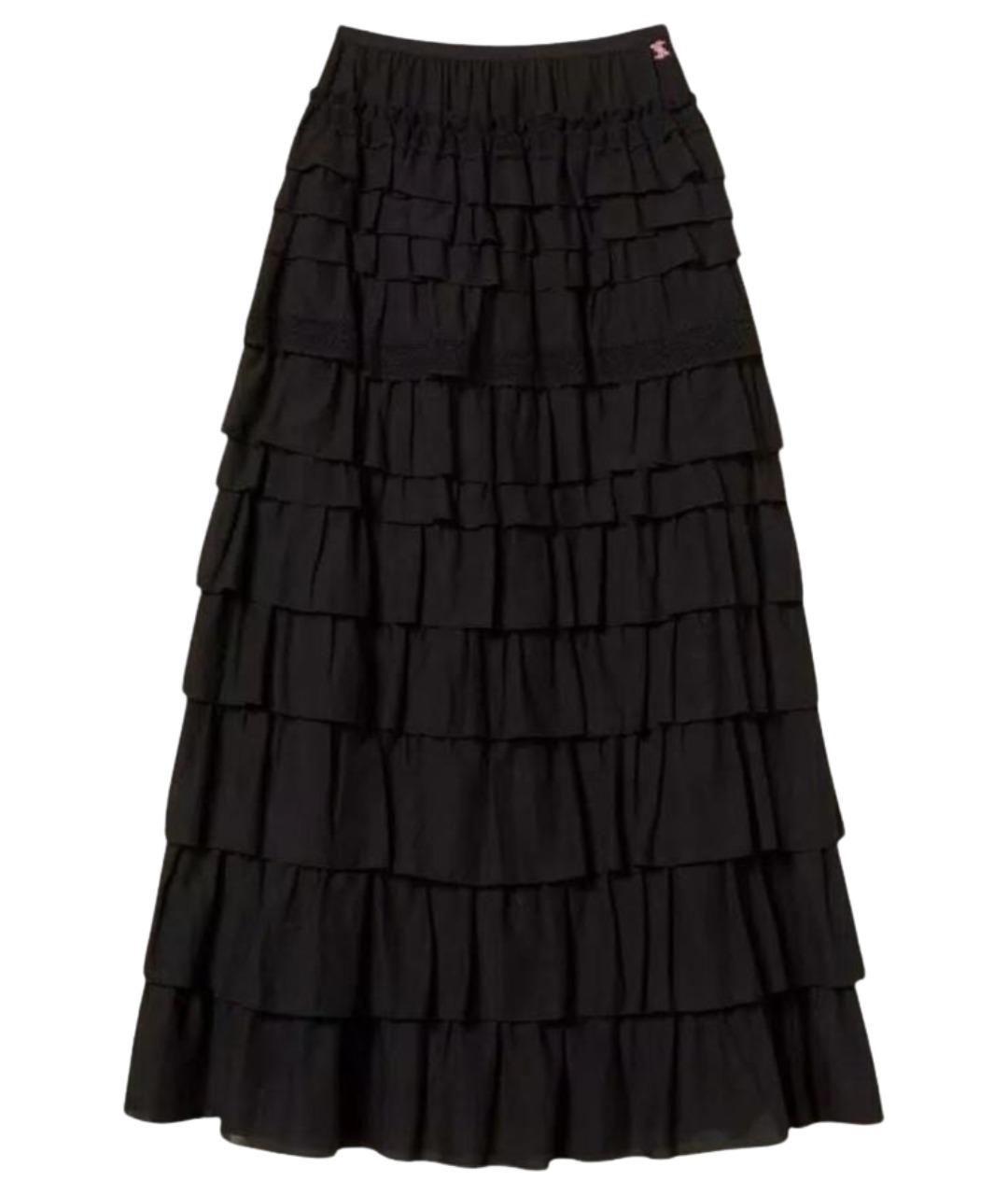 TWIN-SET Черная хлопковая юбка макси, фото 1