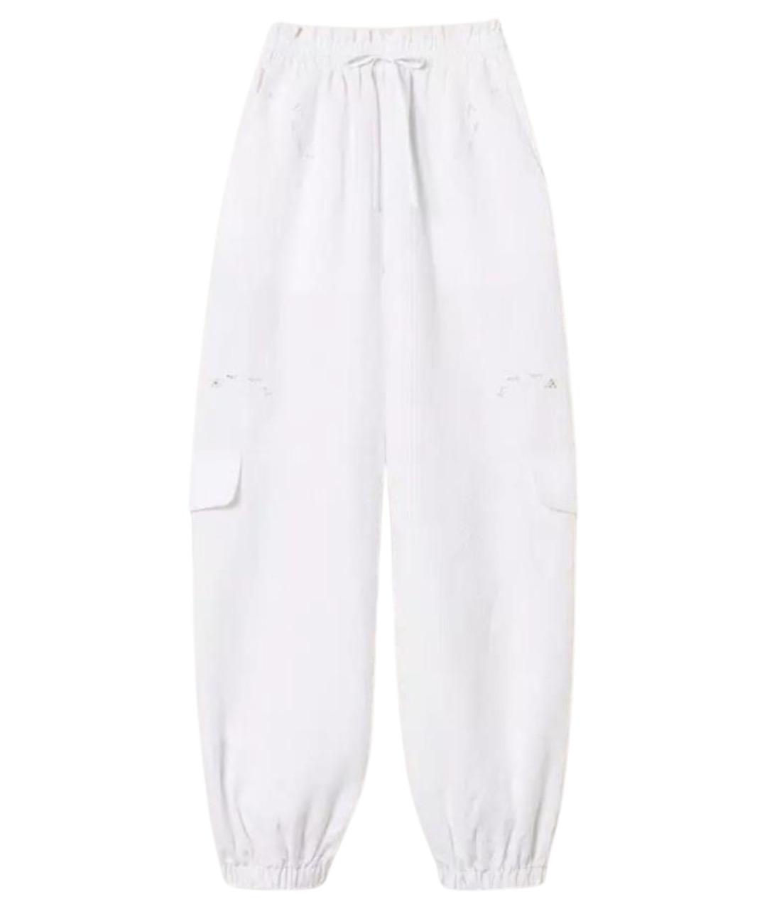 TWIN-SET Белые льняные брюки узкие, фото 1