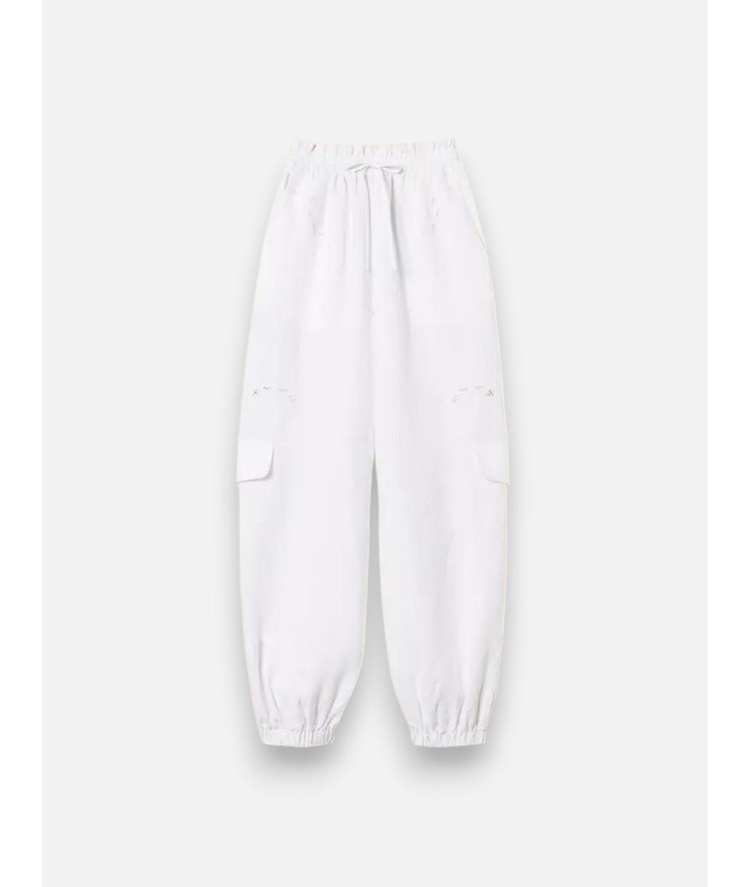 TWIN-SET Белые льняные брюки узкие, фото 6