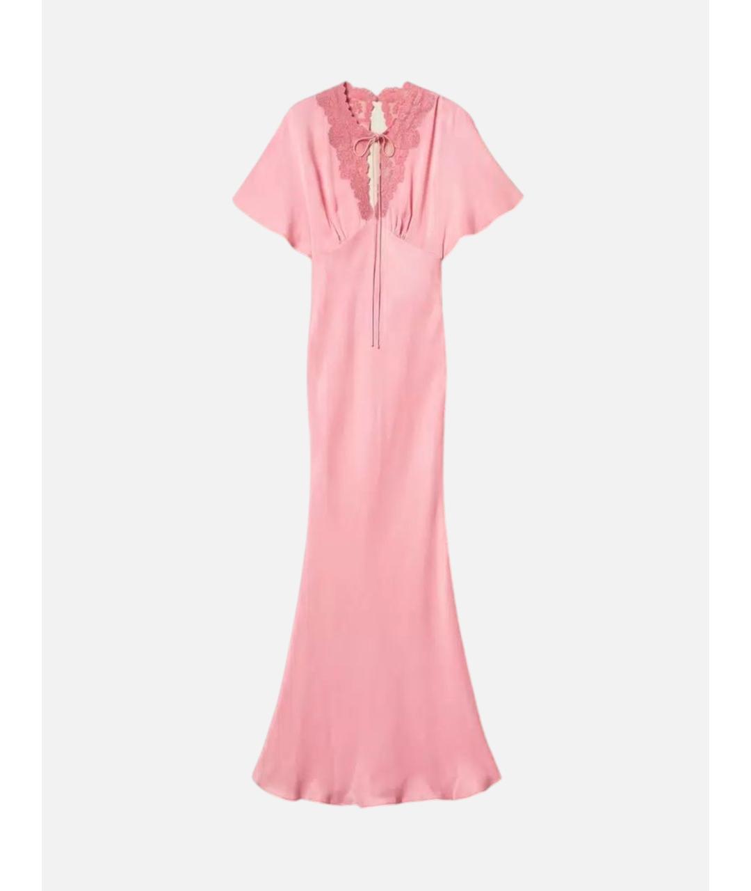 TWIN-SET Розовое вискозное вечернее платье, фото 7