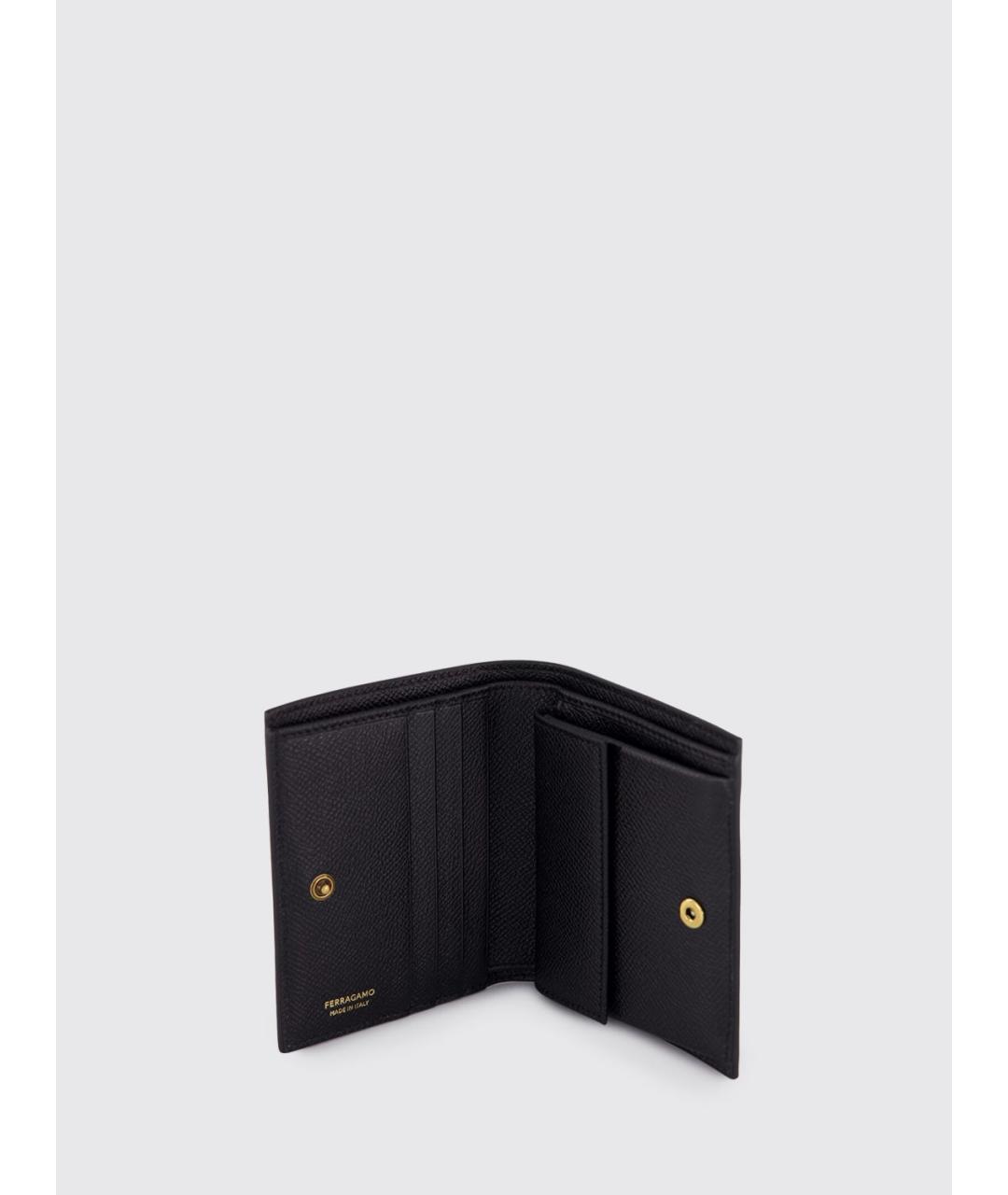 FERRAGAMO Черный кожаный кошелек, фото 3