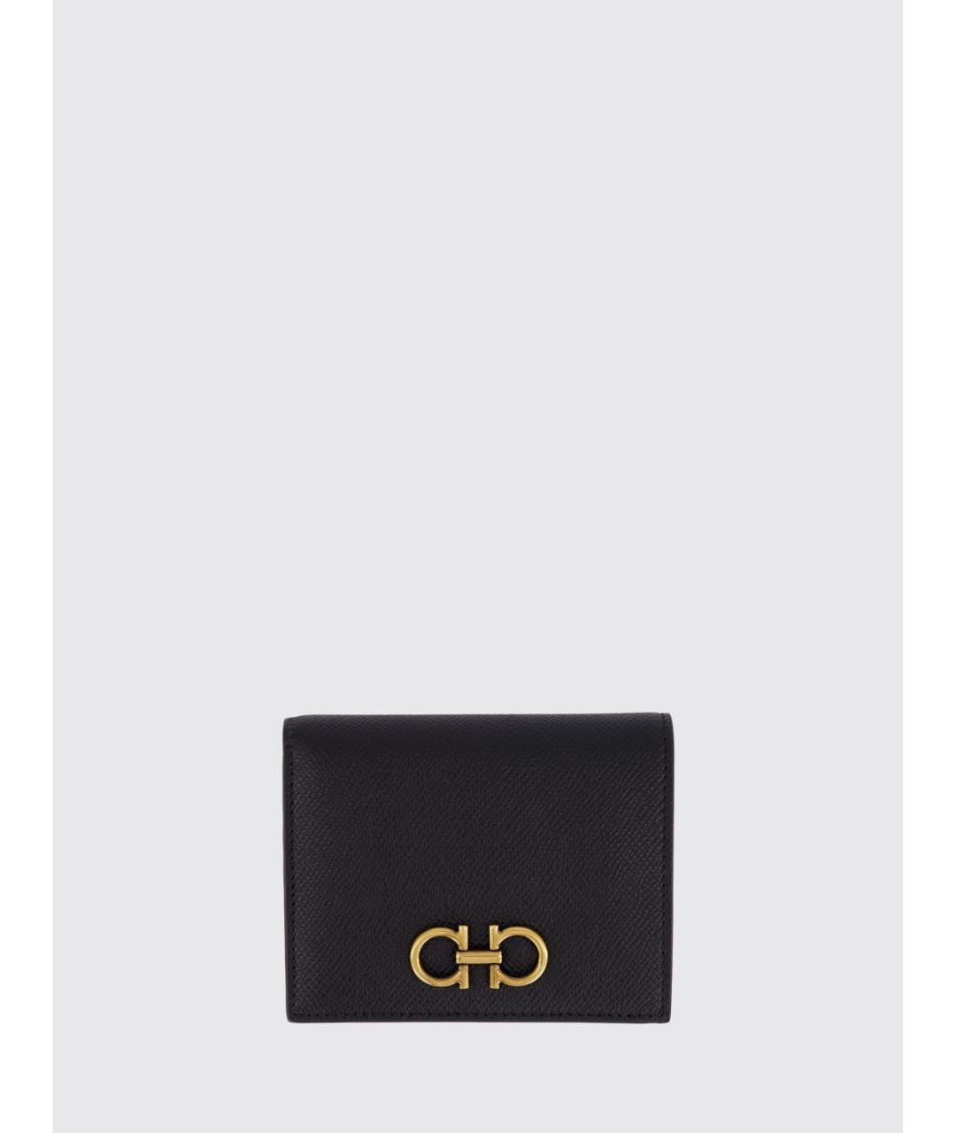 FERRAGAMO Черный кожаный кошелек, фото 4