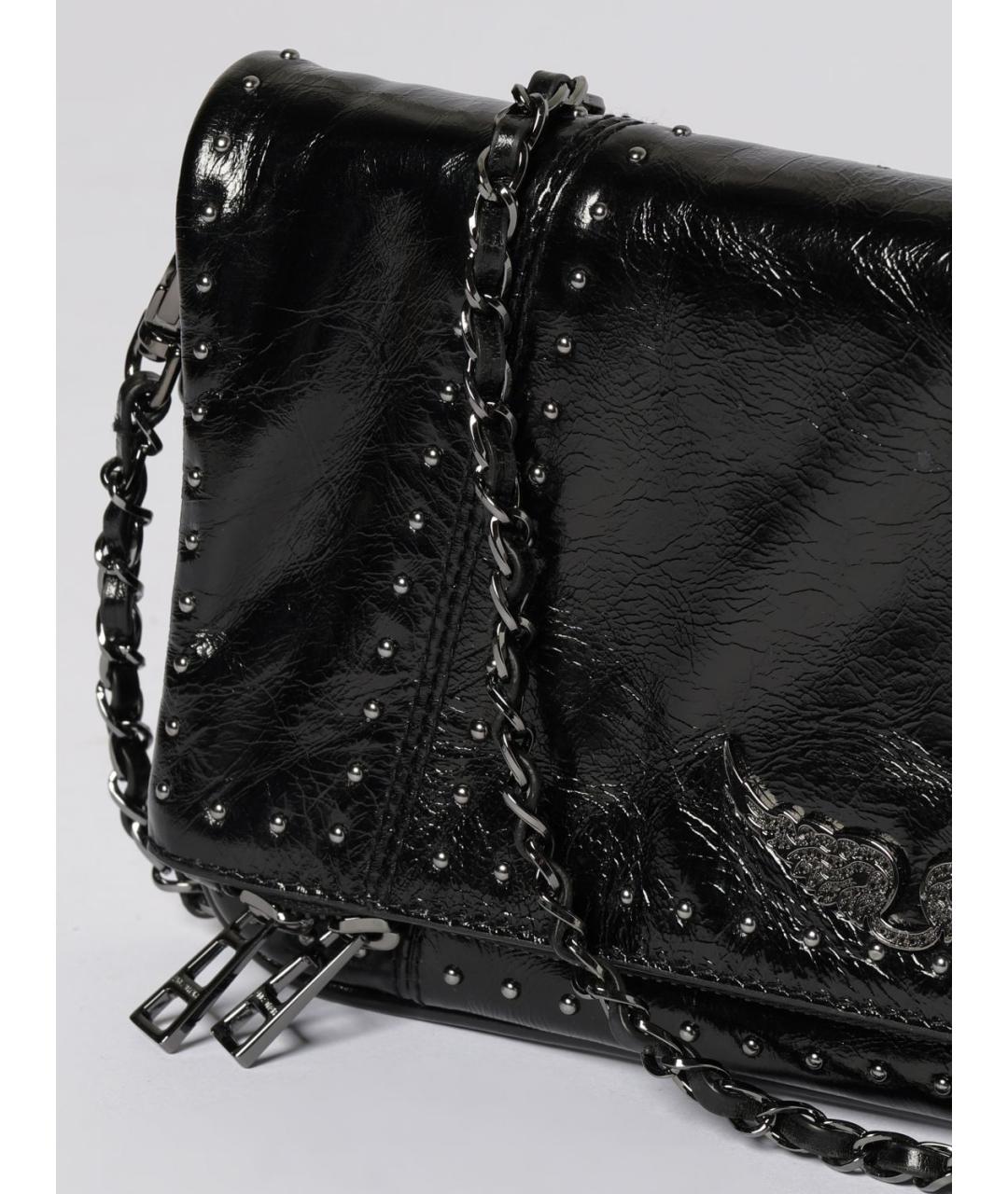 ZADIG & VOLTAIRE Черная кожаная сумка через плечо, фото 3
