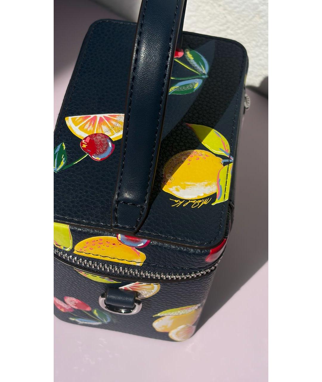 MICHAEL KORS Темно-синяя сумка с короткими ручками из искусственной кожи, фото 5