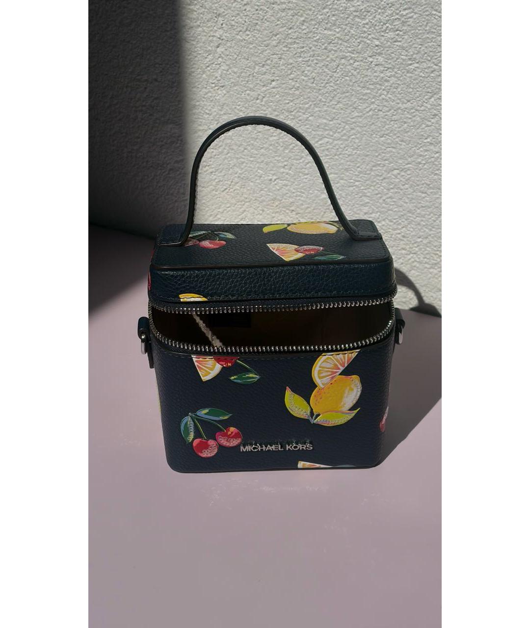 MICHAEL KORS Темно-синяя сумка с короткими ручками из искусственной кожи, фото 4