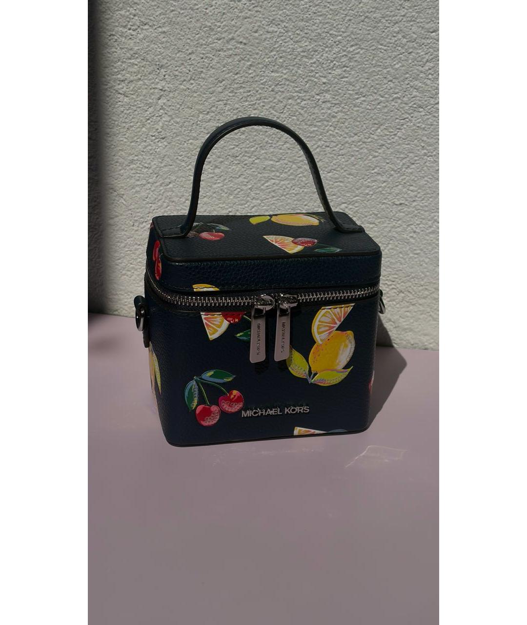 MICHAEL KORS Темно-синяя сумка с короткими ручками из искусственной кожи, фото 9