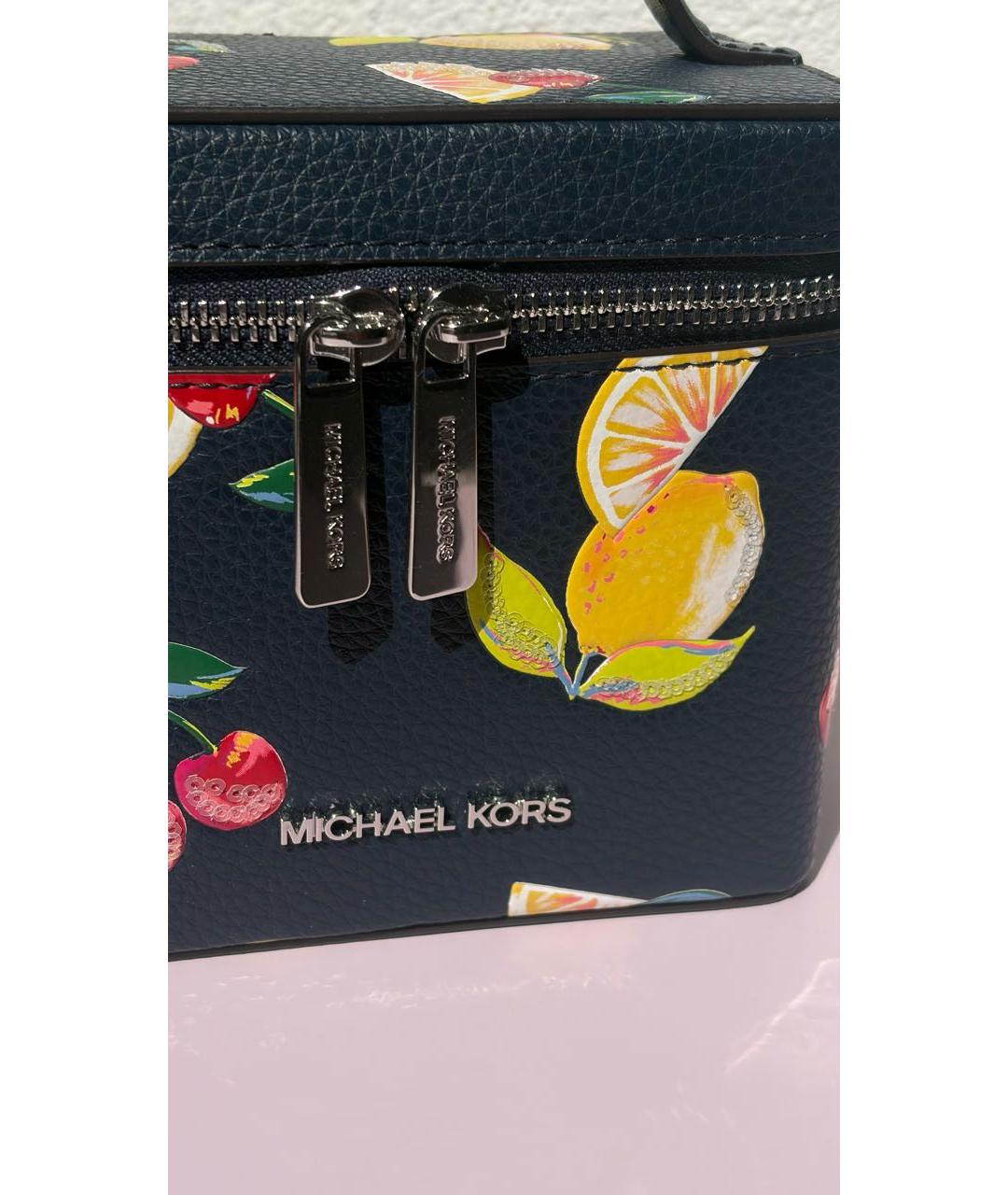 MICHAEL KORS Темно-синяя сумка с короткими ручками из искусственной кожи, фото 6