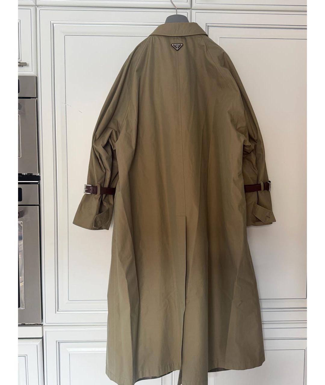 PRADA Горчичный хлопковый тренч/плащ, фото 2