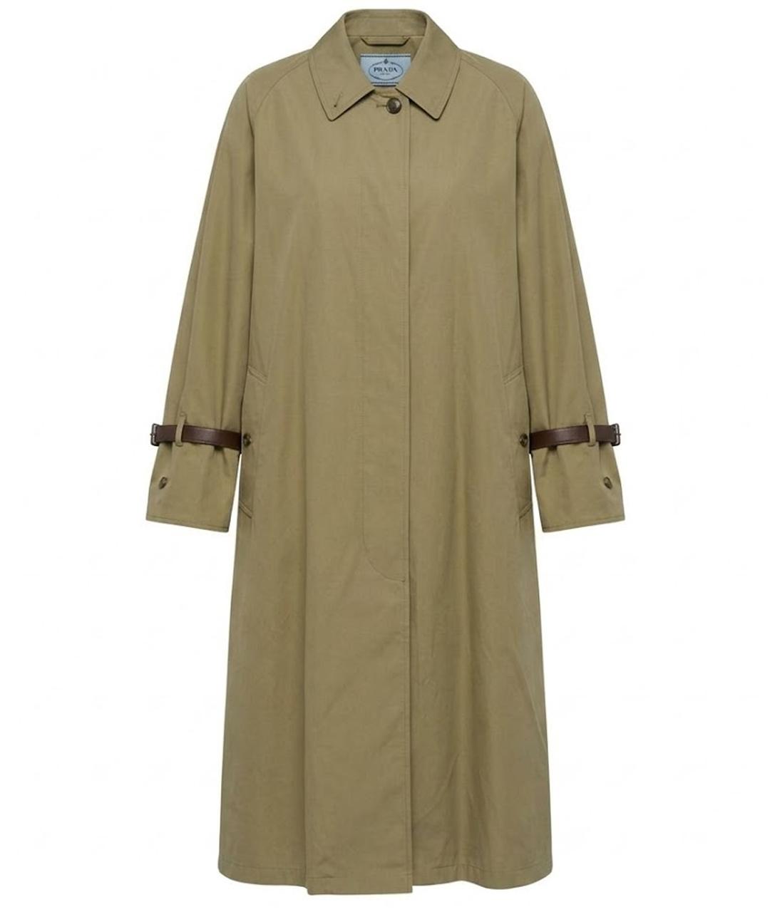 PRADA Горчичный хлопковый тренч/плащ, фото 1