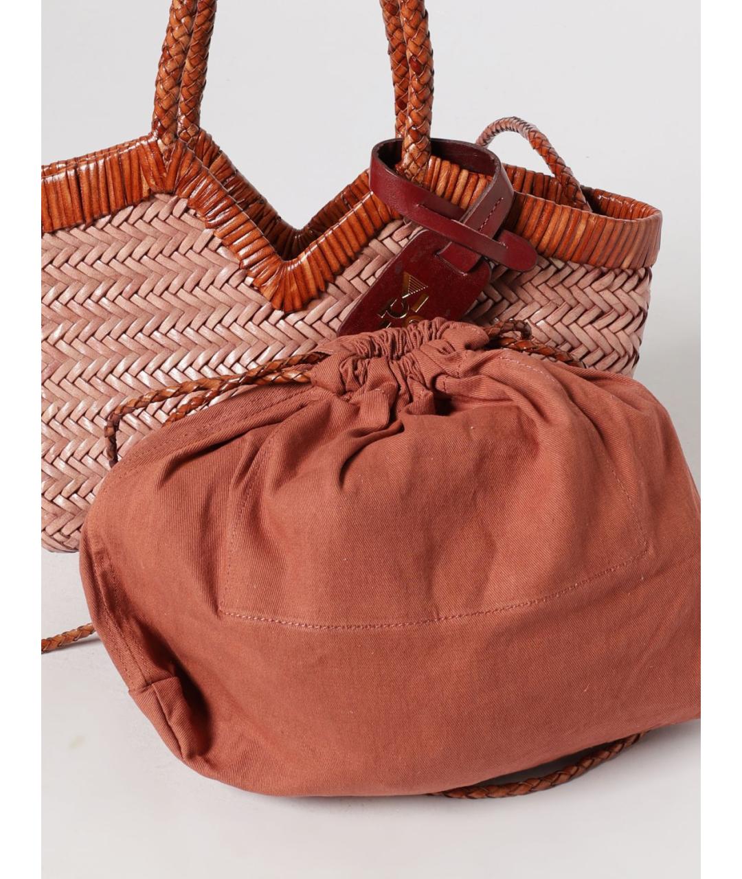 VIPERA Розовая пелетеная сумка с короткими ручками, фото 3