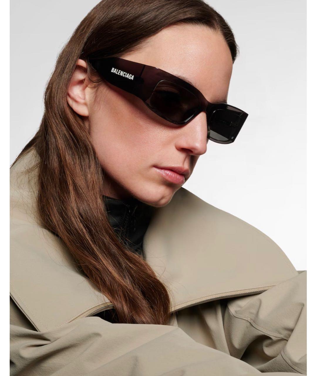 BALENCIAGA Черные пластиковые солнцезащитные очки, фото 3