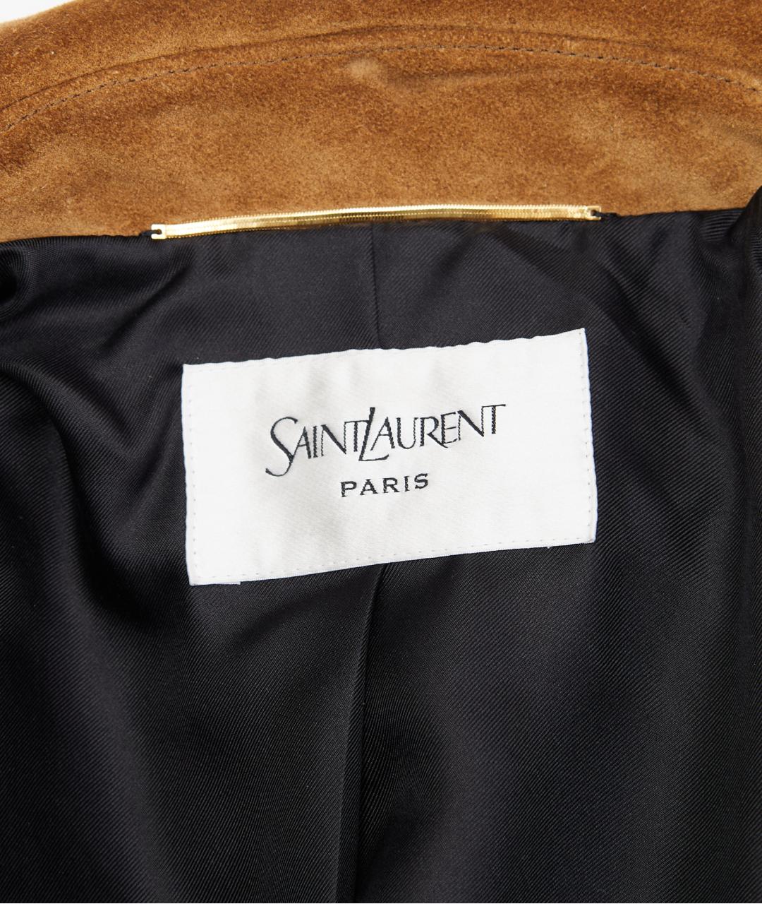 SAINT LAURENT Коричневая замшевая куртка, фото 4