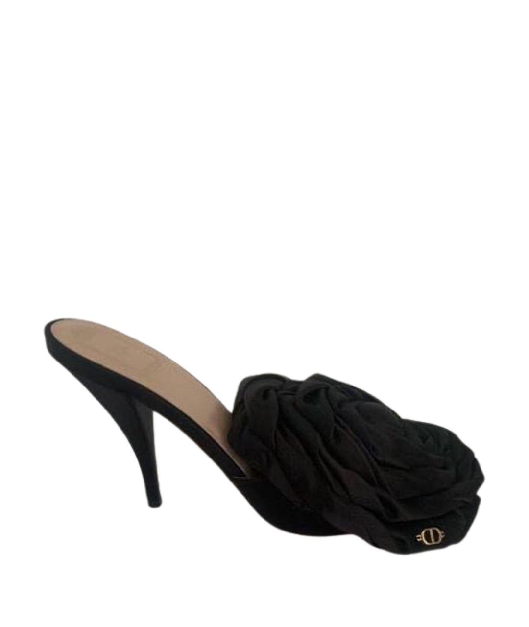 CHRISTIAN DIOR Черные текстильные босоножки, фото 1