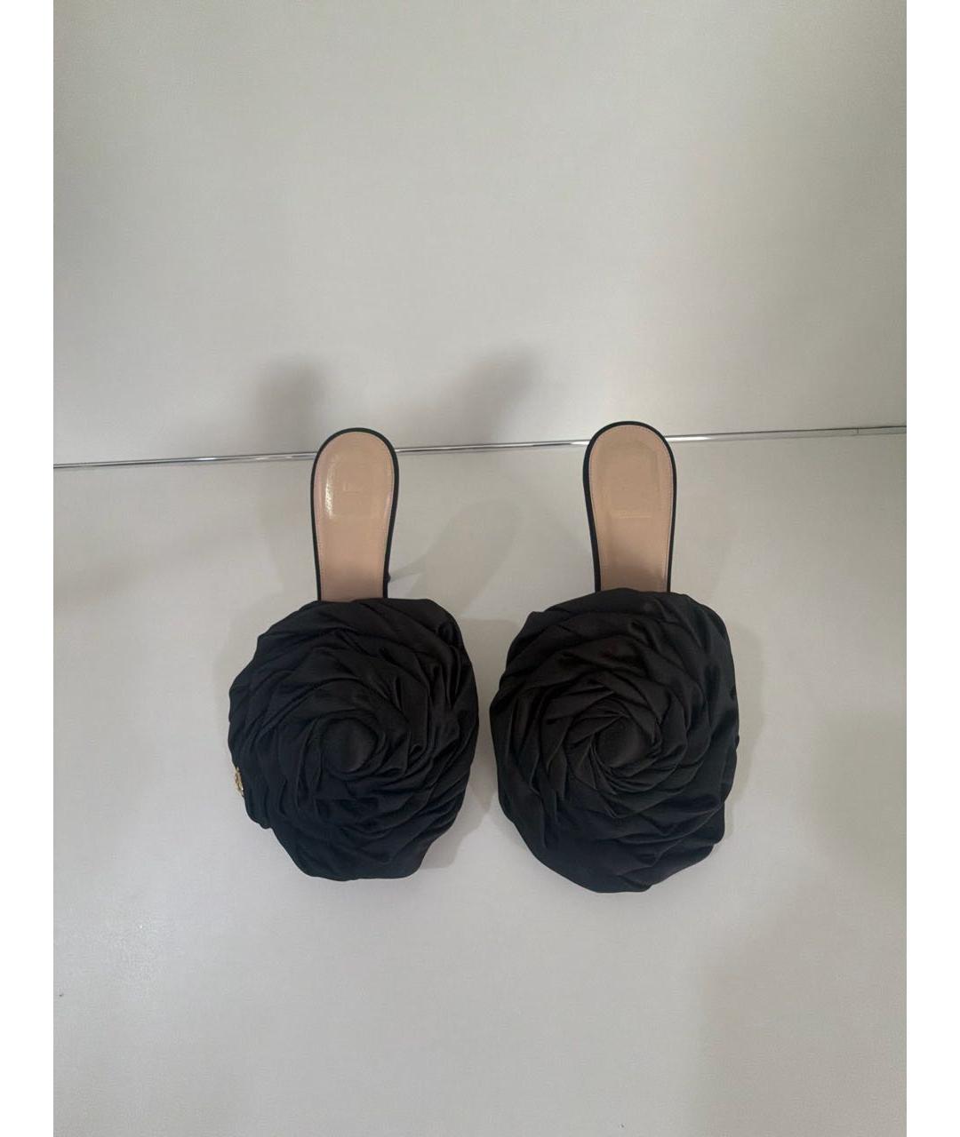 CHRISTIAN DIOR Черные текстильные босоножки, фото 2