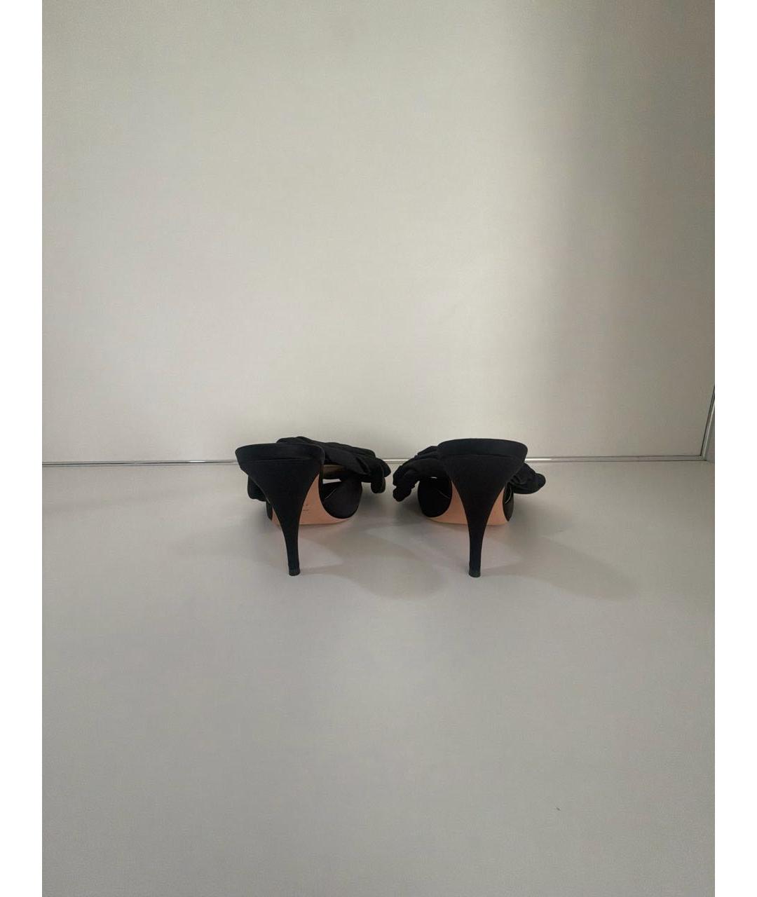 CHRISTIAN DIOR Черные текстильные босоножки, фото 4