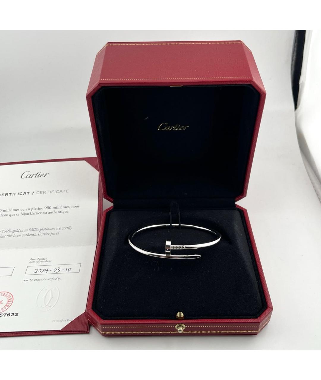 CARTIER Серебрянный браслет из белого золота, фото 2