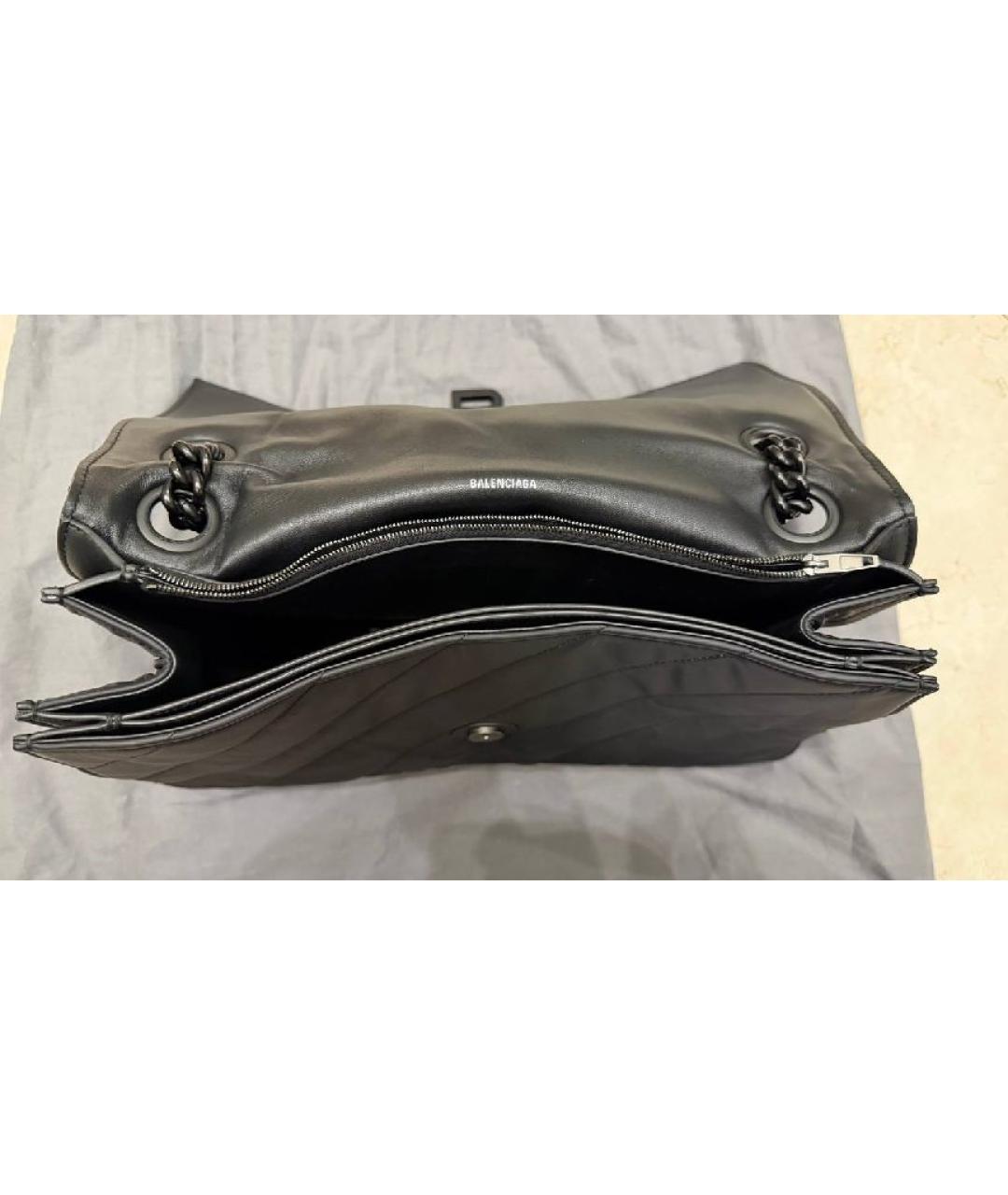 BALENCIAGA Черная кожаная сумка через плечо, фото 3