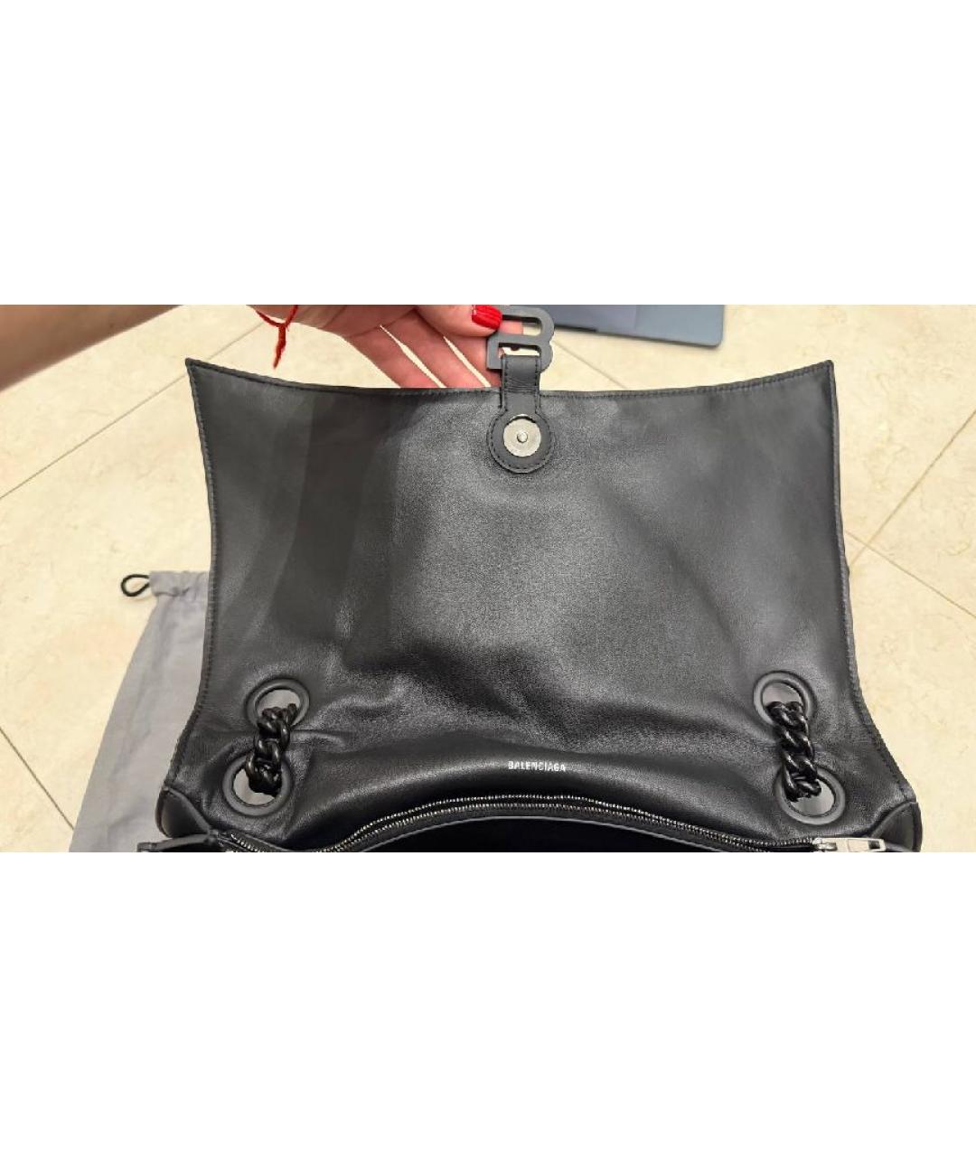 BALENCIAGA Черная кожаная сумка через плечо, фото 6