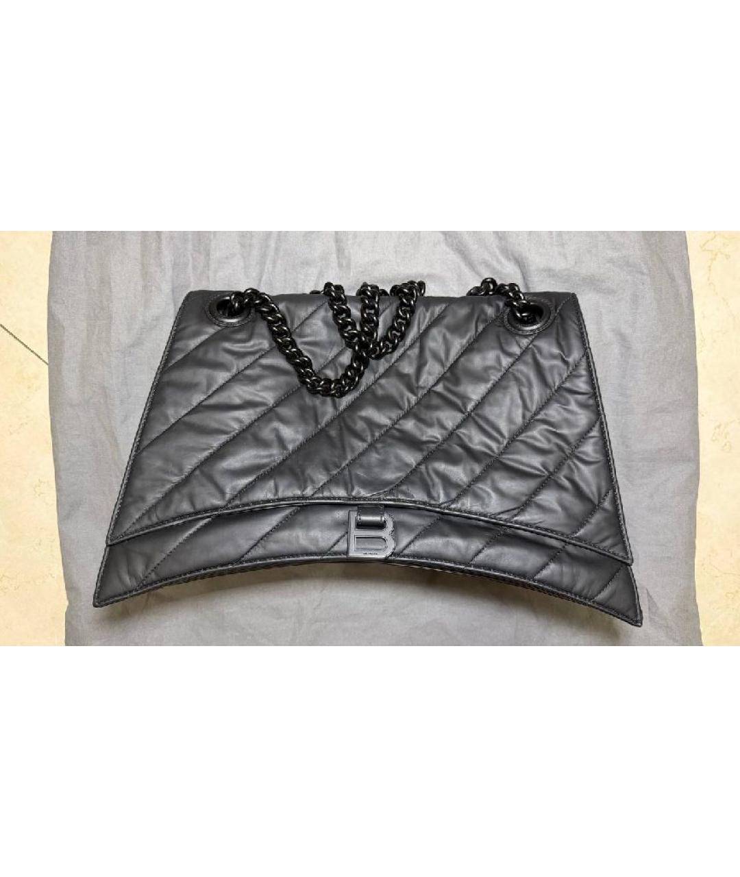 BALENCIAGA Черная кожаная сумка через плечо, фото 9