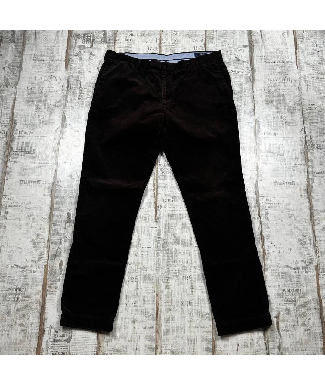 POLO RALPH LAUREN Коричневые хлопковые повседневные брюки, фото 9