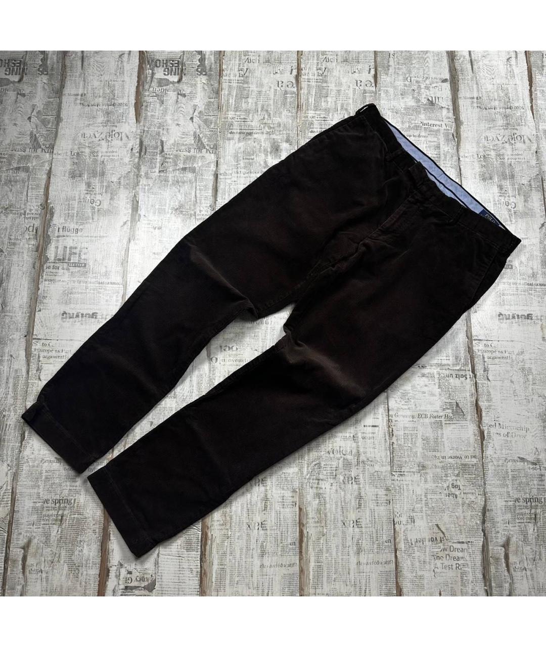 POLO RALPH LAUREN Коричневые хлопковые повседневные брюки, фото 2