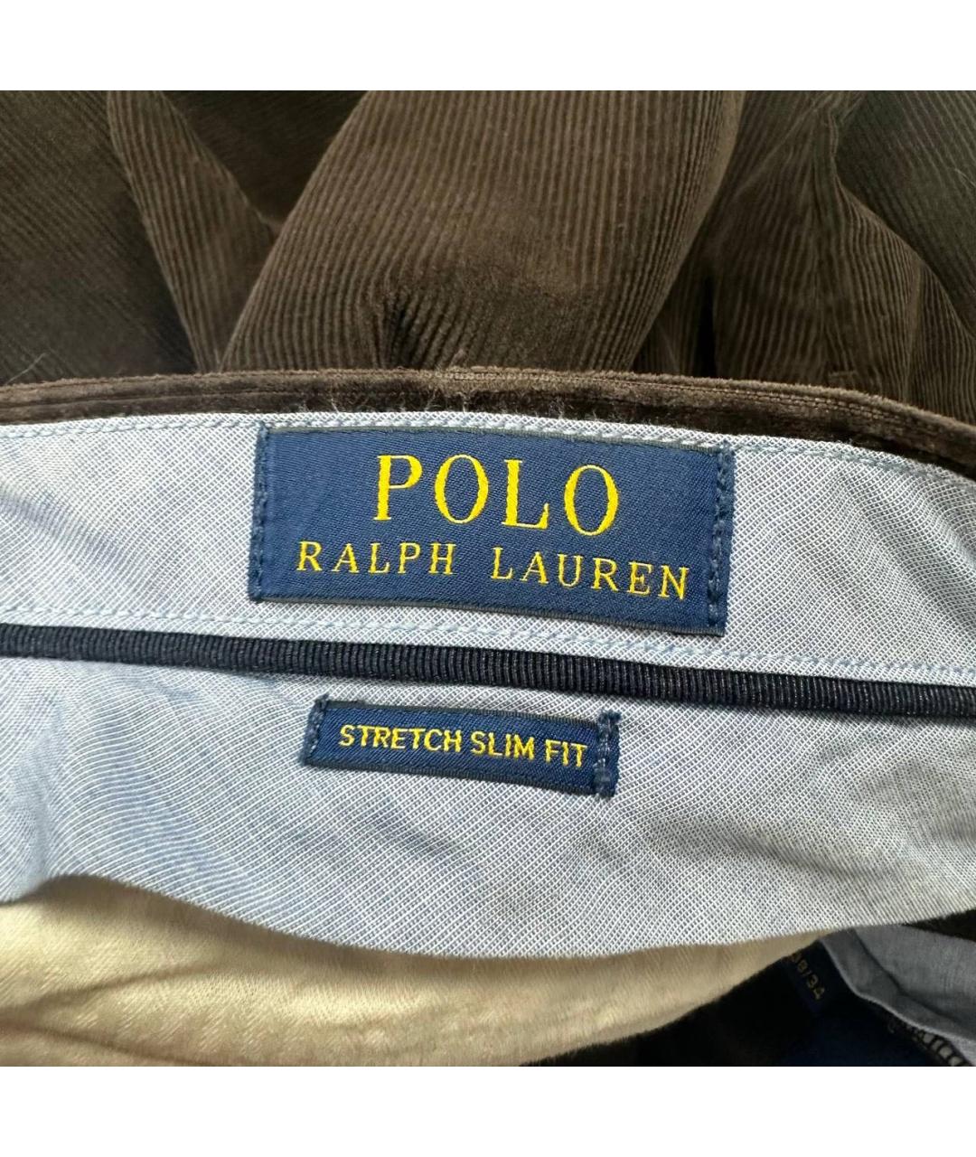POLO RALPH LAUREN Коричневые хлопковые повседневные брюки, фото 6