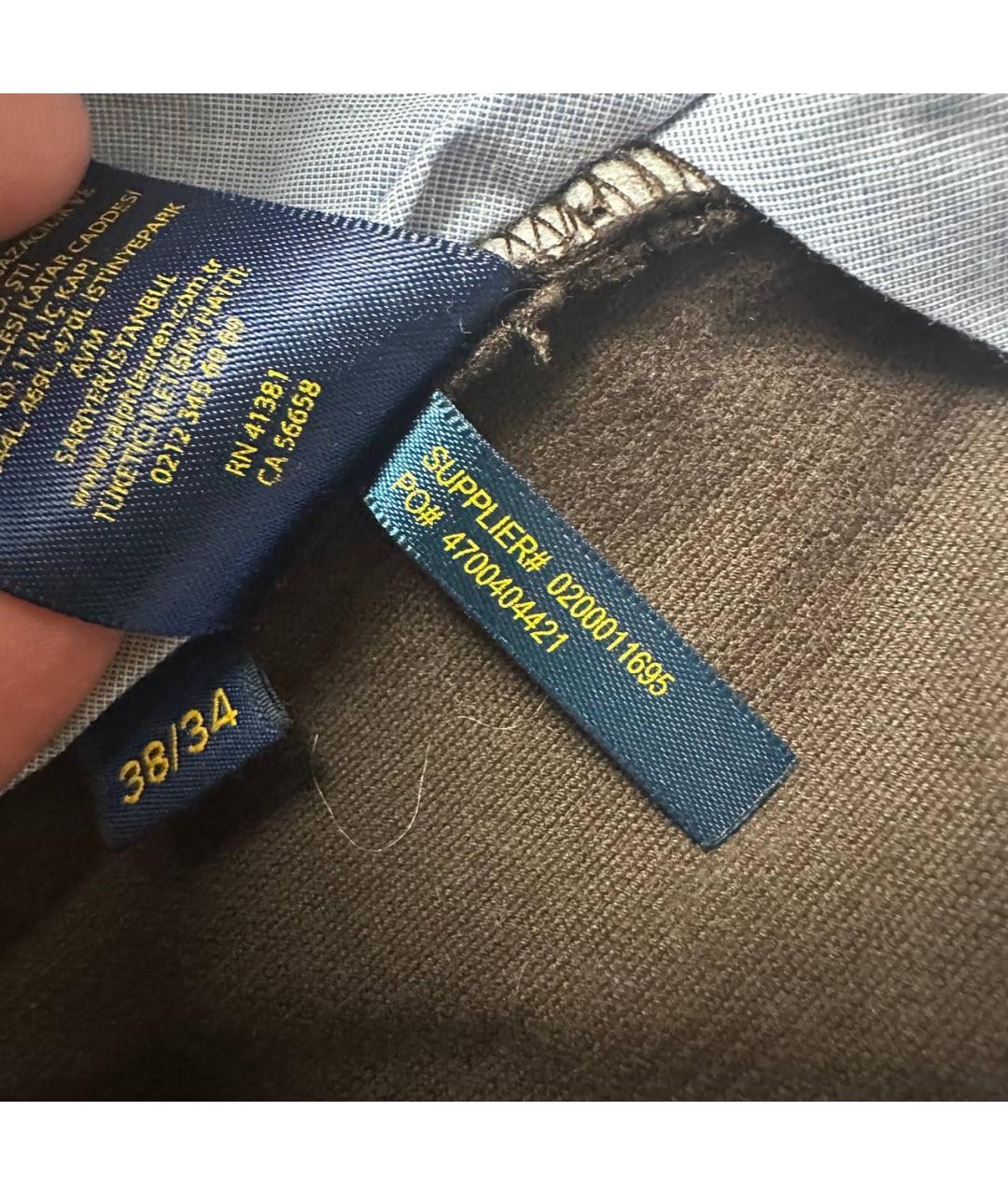 POLO RALPH LAUREN Коричневые хлопковые повседневные брюки, фото 7