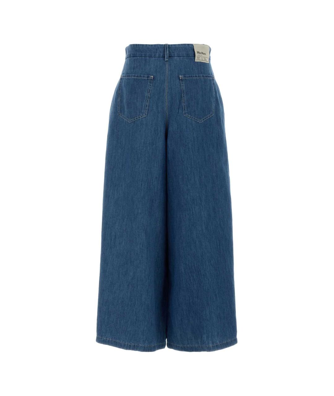 'S MAX MARA Синие хлопковые джинсы клеш, фото 2