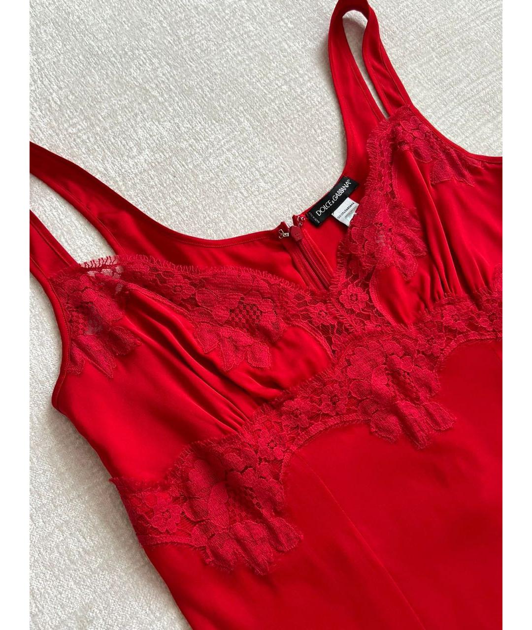 DOLCE&GABBANA Красная шелковая майка, фото 3