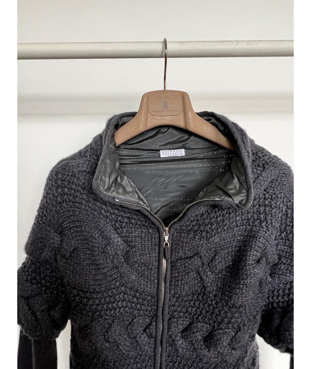 BRUNELLO CUCINELLI Серый кашемировый кардиган, фото 3