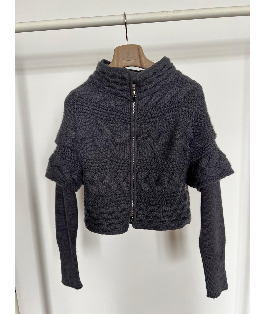 BRUNELLO CUCINELLI Серый кашемировый кардиган, фото 5