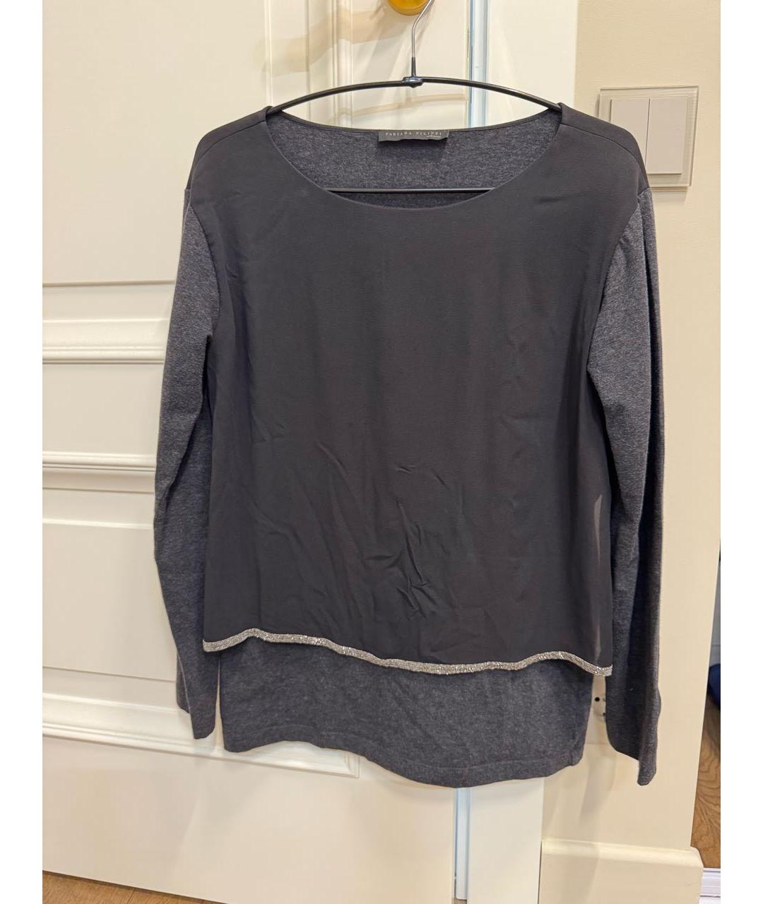 FABIANA FILIPPI Серый хлопковый джемпер / свитер, фото 6