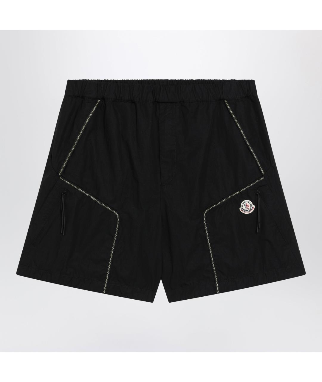 MONCLER Черные хлопковые шорты, фото 3