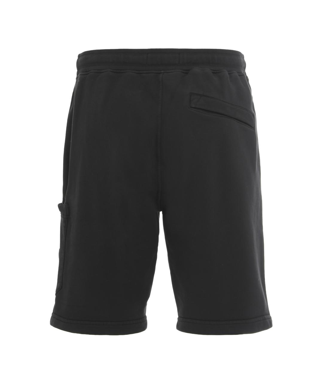 STONE ISLAND Черные хлопковые шорты, фото 3
